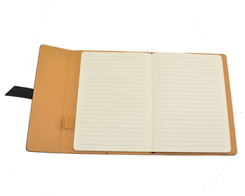 Notebook with strap closure