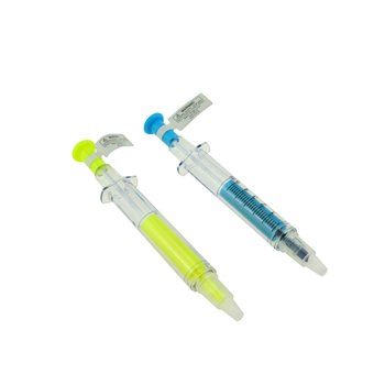 Injector-shaped pen and highlighter 