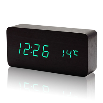 Sound Control LED Wooden Alarm Table Clocks