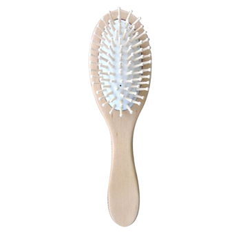 Oval wood hair brush