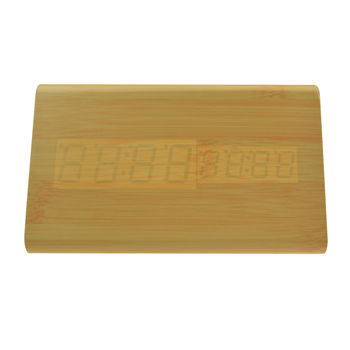 Triangle Wooden Clock with Temperature and Time