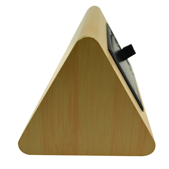 Triangle Wooden Clock with Temperature and Time