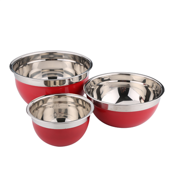 3 pcs Stainless Steel Colored Mixing Bowls