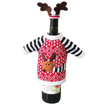 Knitted Reindeer Wine Bottle Cover