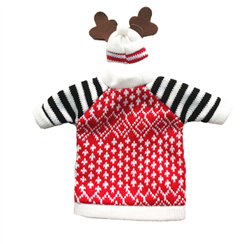 Knitted Reindeer Wine Bottle Cover