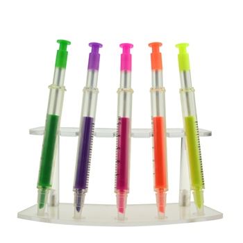 Syringe Shape Ballpoint Pen with Highlighter