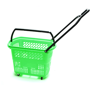 Double Pull Rod Trolley or Shopping Basket with Wheels