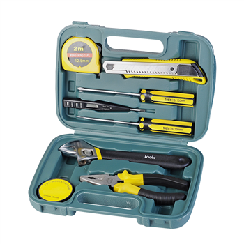 General Household Hand Tool Kit with Plastic Toolbox Storage Case