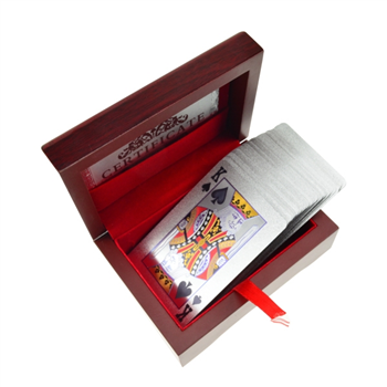 Silver Poker Playing Cards with Gift Box