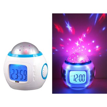 Romantic LED 7 Color Changing Music Star Sky Projection Alarm Clock