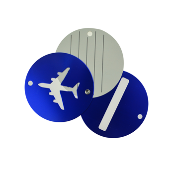 Durable Round Airplane Aluminum Luggage Tag