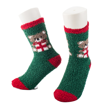 Coral Fleece Christmas Socks