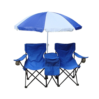  Double Folding Chair With Removable Umbrella