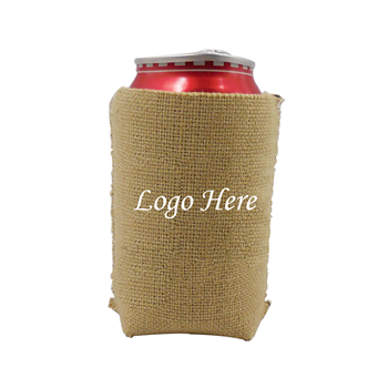 Burlap with Neoprene Can Cooler