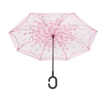 Clear Sakura Reverse Rain Umbrella