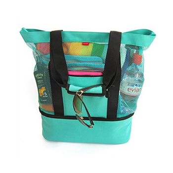  Mesh Beach Tote Bag with Cooler 