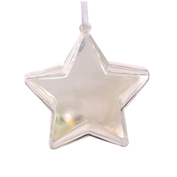 Transparent Plastic Filled Star Ball Ornaments