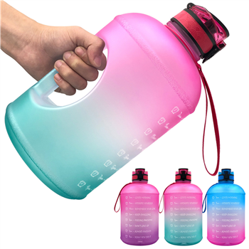 Gallon Motivational Water Bottle Wide Mouth with Time Marker