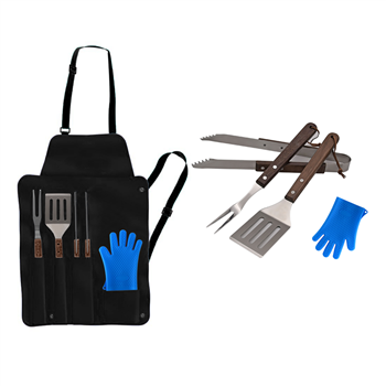BBQ Grill Tools Set with Apron