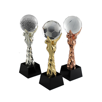Crystal Soccer Tower Trophy