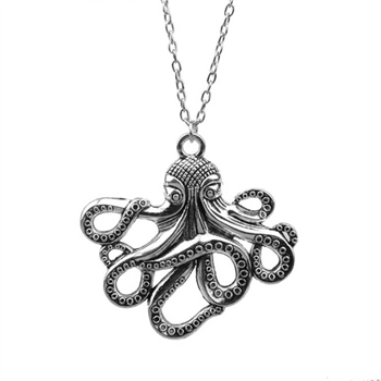 Silver Plated Zinc Alloy Sea Life Animal Souvenirs Kraken Cthulhu Steampunk Octopus Necklaces