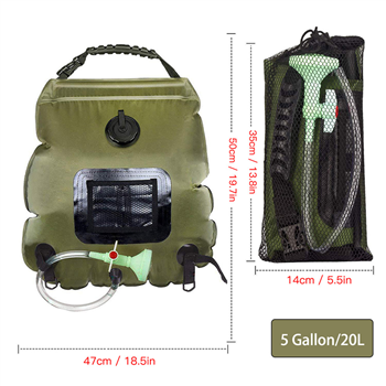 5 Gallons Solar Heating Camping Shower Bag