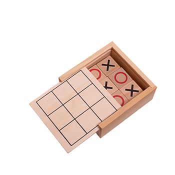 Mini Wooden Tic-Tac-Toe Game