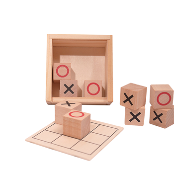 Mini Wooden Tic-Tac-Toe Game