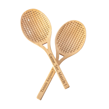 Personalized Food Grade Wooden Tennis Racket Salad Spoon