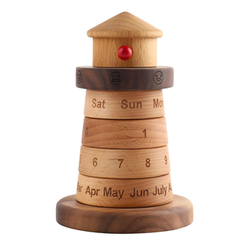 Lighthouse Wooden Calendar Block