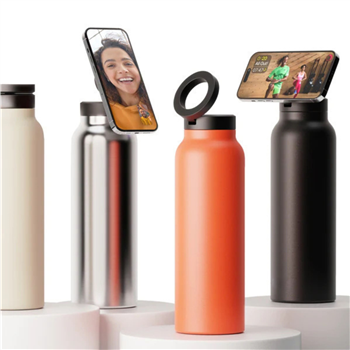 Water Bottle Magnetic Lid with Phone Holder