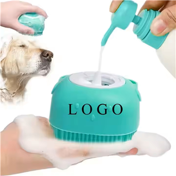  Pet Bath Brush With Shampoo Dispenser