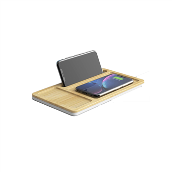 Bamboo Wireless Charger with Organizer