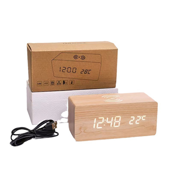 Wooden Led Alarm Clock