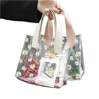 PVC Gift Bag with Glitter Flowers