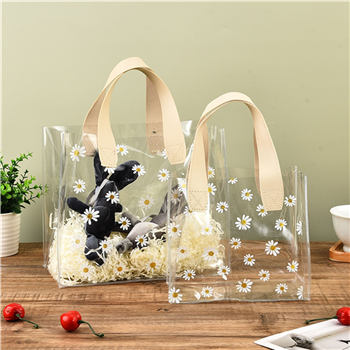 PVC Gift Bag with Glitter Flowers