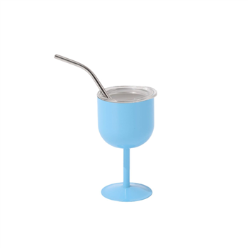 4oz Stainless Steel Goblet with Straw Lid