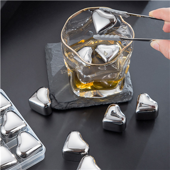 Stainless Steel Heart Shape Chill Ice Cube Set