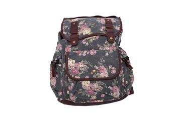 Canvas Cargo With Faux Leather Trim Backpack Handbag
